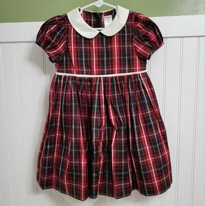 Gymboree Girls Red Plaid Holiday Dress 100% Silk